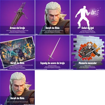 Todos los objetos de Geralt de Rivia en Fortnite