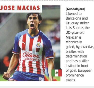 En Europa comparan a J.J. Macías con Luis Suárez