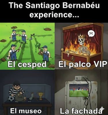 El techo del Bernabéu, protagonista de los memes de Primera