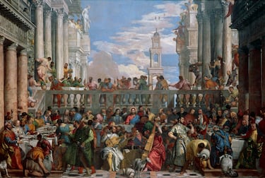 La inmensa pintura Las bodas de Caná (Les Noces de Cana) del pintor renacentista veneciano Paolo Veronese se encuentra en una de las salas más importantes y concurridas del Museo del Louvre.La ironía de esta obra es que, a pesar de ser el cuadro más grande del Louvre (mide casi 10 metros de ancho), a menudo queda eclipsado por la obra que tiene justo enfrente (La Gioconda). Representa el milagro de Jesús de convertir el agua en vino durante una boda en Caná de Galilea.
