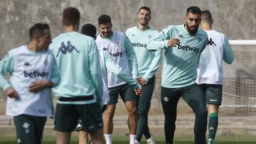 Borja Iglesias, en un entrenamiento. 