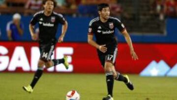 Miguel Aguilar jugando por el DC United en la MLS