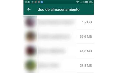 Cómo saber qué chat de WhatsApp ocupa más espacio en el móvil