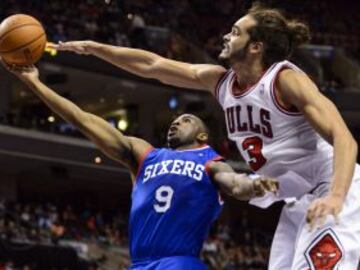 Philadelphia 76ers-Chicago Bulls. James Anderson y Joakim Noah.