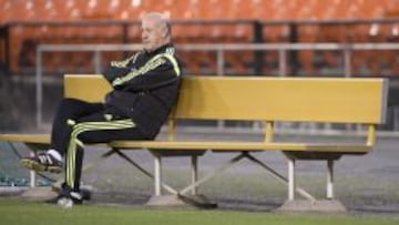 Vicente del Bosque, en el último entrenamiento de la Selección.