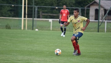 Jaime Alvarado durante un amistoso de la Selección Colombia Sub 20.