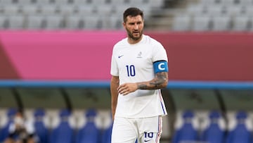 André-Pierre Gignac durante un partido de Francia en los Juegos Olímpicos