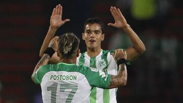 Felipe Aguilar y Dayro Moreno en un partido con Nacional