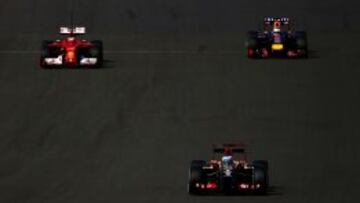 Ferrari, Lotus y Red Bull durante los test en Silverstone.