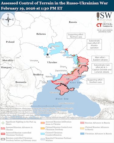 Los territorios que ha conquistado Rusia en el cuarto año de guerra