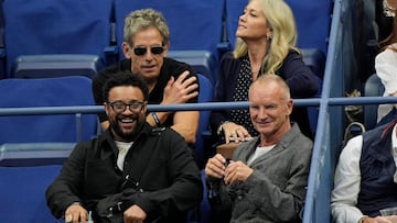 As well as Donald Trump, stars seen at Flushing Meadows in New York include Courteney Cox, Michael J. Fox, Usher and Pep Guardiola.