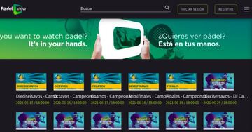 Algunos de los encuentros en directo que ya se pueden consumir en Padelview.