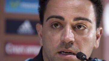 DEP31. SEVILLA, 02/06/2012.- El jugador de la selección española Xavi Hernández durante la rueda de prensa previa al partido que mañana disputaran en Sevilla las selecciones de España y China. EFE/Jose Manuel Vidal.