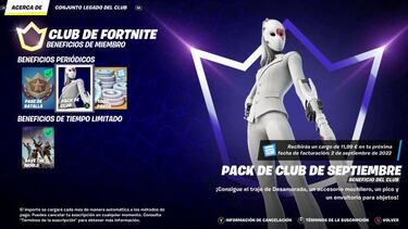 Club de Fortnite septiembre 2022: nueva skin Desamorada ya disponible