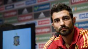 Raúl Albiol, durante la rueda de prensa que ofreció en Finlandia.