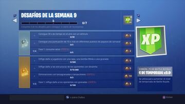 Fortnite Battle Royale: Desaf&iacute;os de la Semana 9 de la Temporada 6 del Pase de Batalla 