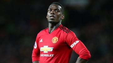 Paul Pogba durante el derbi de M&aacute;nchester entre United y City de la Premier League. 