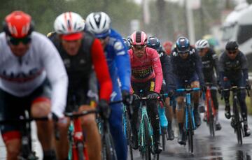 Primoz Roglic en el pelotón.