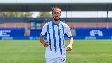 Jorge Miramón durante su presentación como jugador del Leganés