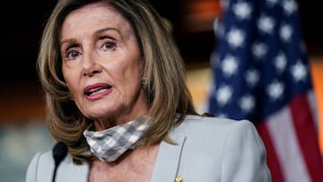 FILE PHOTO: U.S. House Speaker Nancy Pelosi (D-CA) speaks about stalled congressional talks with the Trump administration on the latest coronavirus relief during her weekly news conference on Capitol Hill in Washington, U.S., August 13, 2020. REUTERS/Sara