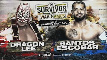 Este es el cartel oficial de la lucha entre Dragon Lee y Santos Escobar.