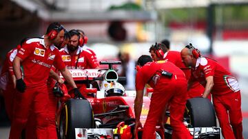 Vettel en una jornada de pruebas en Montmel&oacute;.