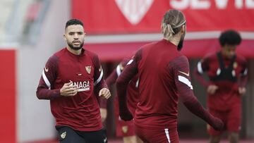 En Nesyri, en uno de los últimos entrenamientos antes de las vacaciones navideñas.