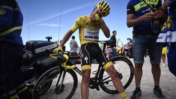 Julian Alaphilippe, en la meta de La Planche des Belles Filles. No pudo conservar su maillot amarillo.