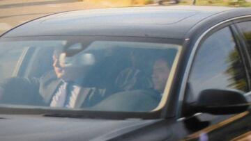 El coche en el que Florentino Pérez acudió a Valdebebas.