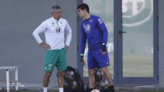 Seti&eacute;n y Mandi, durante un entrenamiento. 