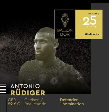 Antonio Rüdiger, defensa alemán de 29 años que militó en el Chelsea y juega en el Real Madrid.