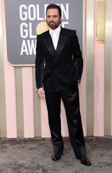 Sebastian Stan, El soldado de invierno en la serie de Los Vengadores, a su llegada a la alfombra roja.