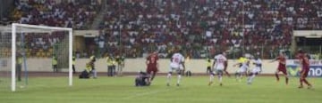 Partido amistoso Guinea Ecuatorial-España. 1-2. Juanfran anota el segundo tanto.