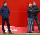 Sampaoli visita el entrenamiento prederbi del Sevilla