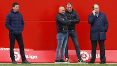 Sampaoli en el entrenamiento del Sevilla. 