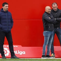 Sampaoli visita el entrenamiento prederbi del Sevilla