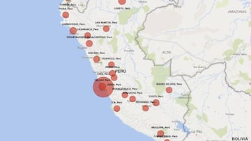 Mapa de casos por coronavirus por departamento en Perú: hoy, 7 de abril