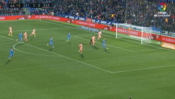 El increíble fallo a arco vacío de delantero de Getafe ante Barça