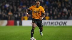 Adama Traor&eacute;, durante el partido que jug&oacute; con su equipo, el Wolverhampton, frente al Slovan de Bratislava.
 
 
 