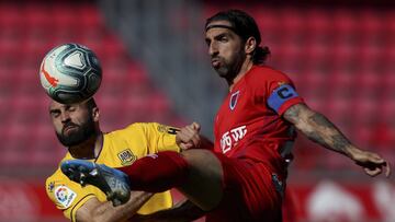 Marc Mateu, en un partido del Numancia.