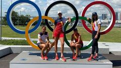 Sara Sorribes, Garbi&ntilde;e Muguruza, Carla Su&aacute;rez y Paula Badosa. 