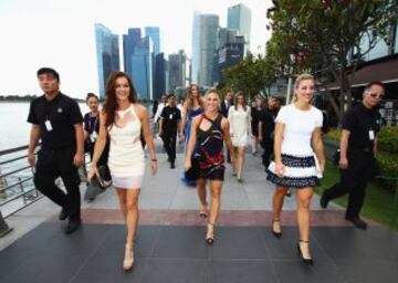 Agnieszka Radwanska, Dominika Cibulkova y Angelique Kerber.