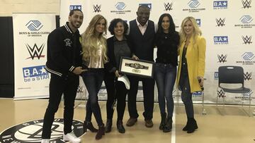 Mustafa Ali, Dana Warrior, Shelton Benjamin y Carmella.
