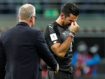 Soccer Football - 2018 World Cup Qualifications - Europe - Italy vs Sweden - San Siro, Milan, Italy - November 13, 2017   Italy&rsquo;s Gianluigi Buffon looks dejected after the match               REUTERS/Alessandro Garofalo