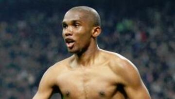 <b>FELIZ. </b>Etoo consiguió un importante gol para el Inter ante la Juve.