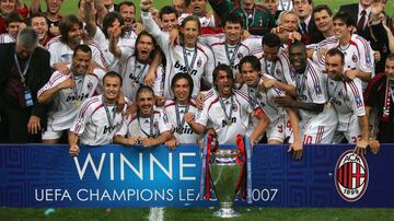 El conjunto italiano conquistó por última vez la Champions League en 2007. edición en la que derrotaron al Liverpool en la revancha de Estambul.