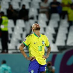 Neymar llora la eliminación de Brasil en la Copa del Mundo de Qatar 2022
