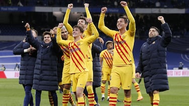 20/03/22 PARTIDO PRIMERA DIVISION REAL MADRID BARCELONA GAVI PIQUE NICO JORDI ALBA ALEGRIA GRUPO