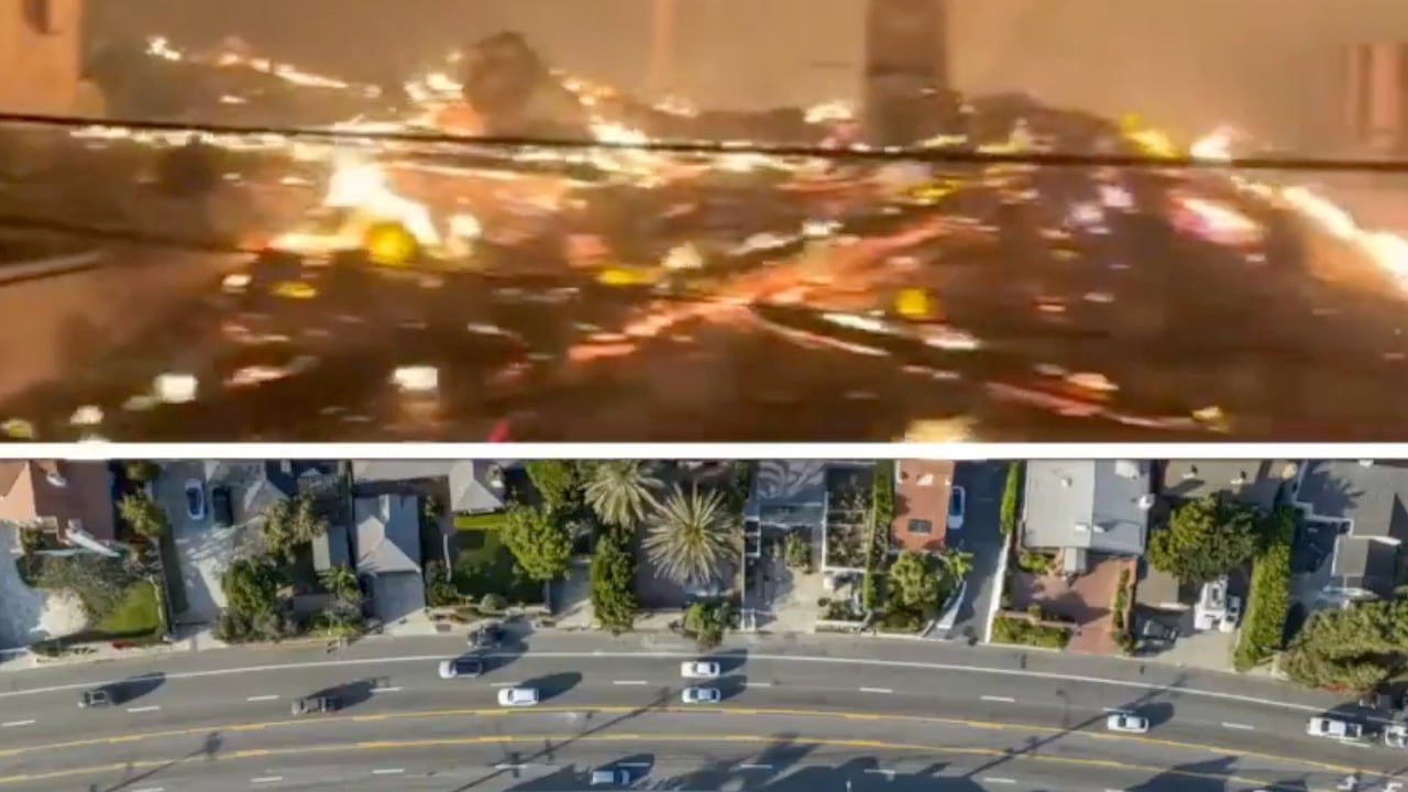 La desgarradora comparación del antes y después del incendio en Los Angeles