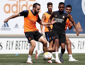 Carvajal en el entrenamiento de esta ma&ntilde;ana. 20-08-2021